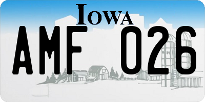 IA license plate AMF026