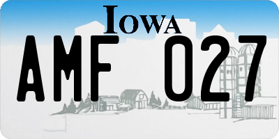 IA license plate AMF027