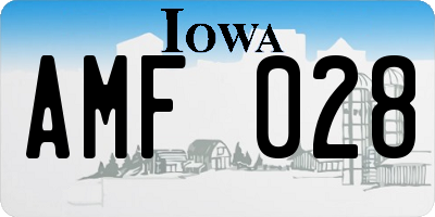 IA license plate AMF028