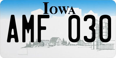IA license plate AMF030