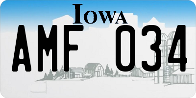 IA license plate AMF034