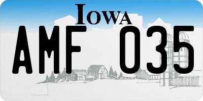 IA license plate AMF035