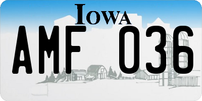 IA license plate AMF036