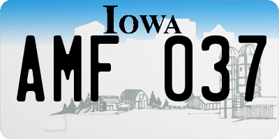 IA license plate AMF037
