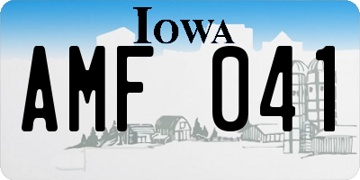 IA license plate AMF041