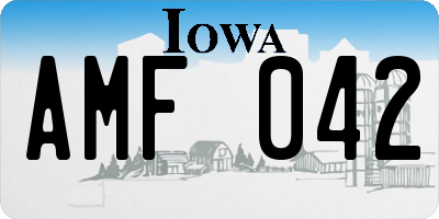 IA license plate AMF042