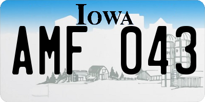 IA license plate AMF043