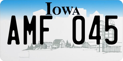 IA license plate AMF045