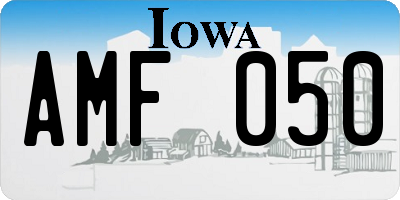IA license plate AMF050