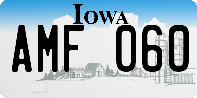 IA license plate AMF060