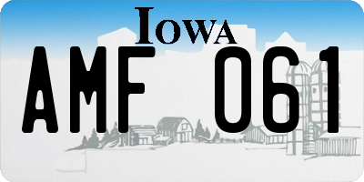 IA license plate AMF061