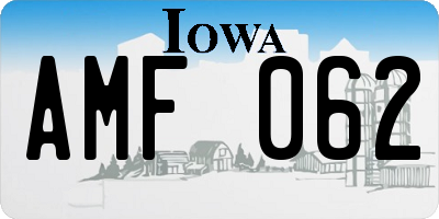 IA license plate AMF062