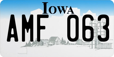 IA license plate AMF063