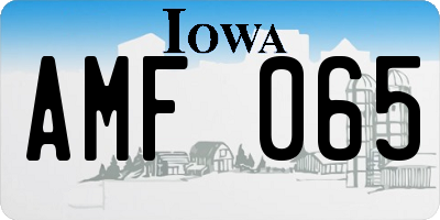 IA license plate AMF065