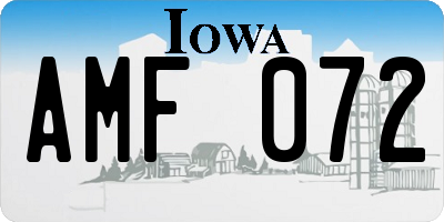 IA license plate AMF072