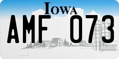 IA license plate AMF073