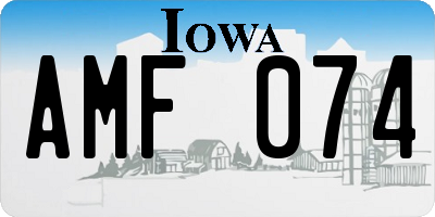 IA license plate AMF074