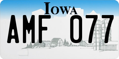 IA license plate AMF077