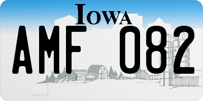 IA license plate AMF082