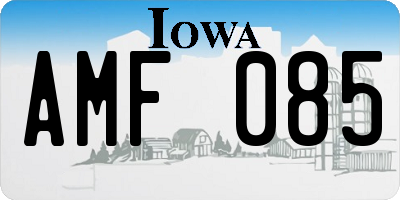 IA license plate AMF085