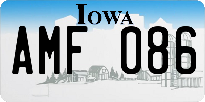 IA license plate AMF086