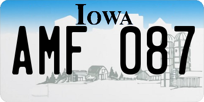 IA license plate AMF087