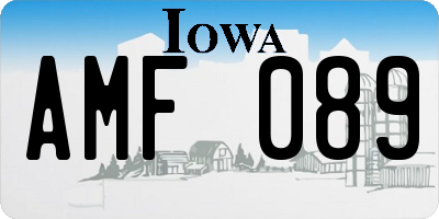 IA license plate AMF089