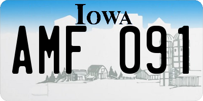 IA license plate AMF091