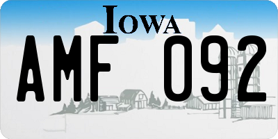 IA license plate AMF092