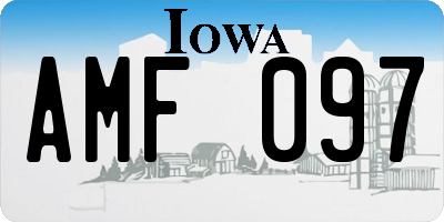 IA license plate AMF097