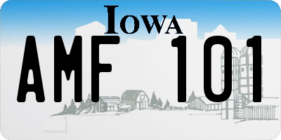 IA license plate AMF101