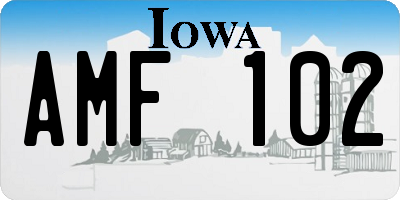 IA license plate AMF102