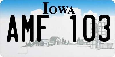 IA license plate AMF103