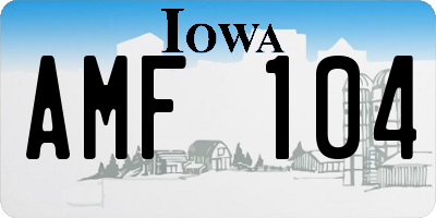 IA license plate AMF104