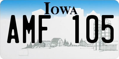 IA license plate AMF105