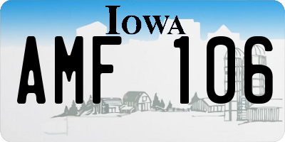 IA license plate AMF106