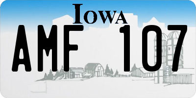 IA license plate AMF107