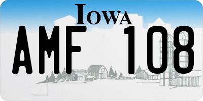 IA license plate AMF108