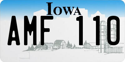 IA license plate AMF110