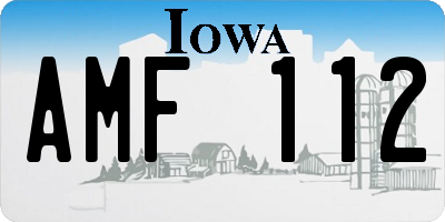 IA license plate AMF112