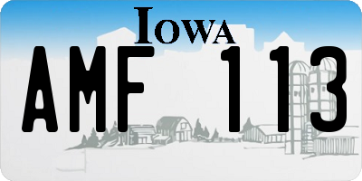 IA license plate AMF113