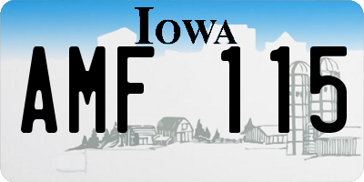 IA license plate AMF115