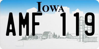 IA license plate AMF119