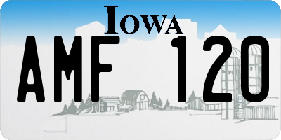 IA license plate AMF120