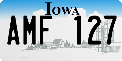 IA license plate AMF127