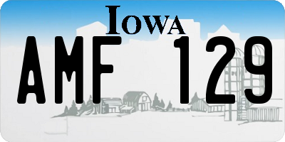 IA license plate AMF129