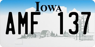 IA license plate AMF137