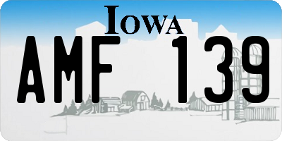 IA license plate AMF139