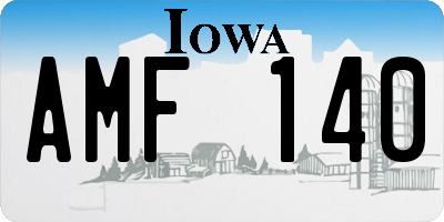 IA license plate AMF140