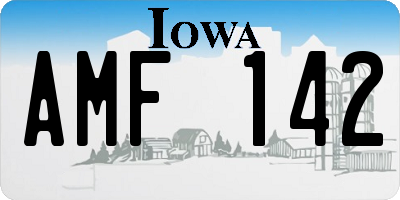 IA license plate AMF142